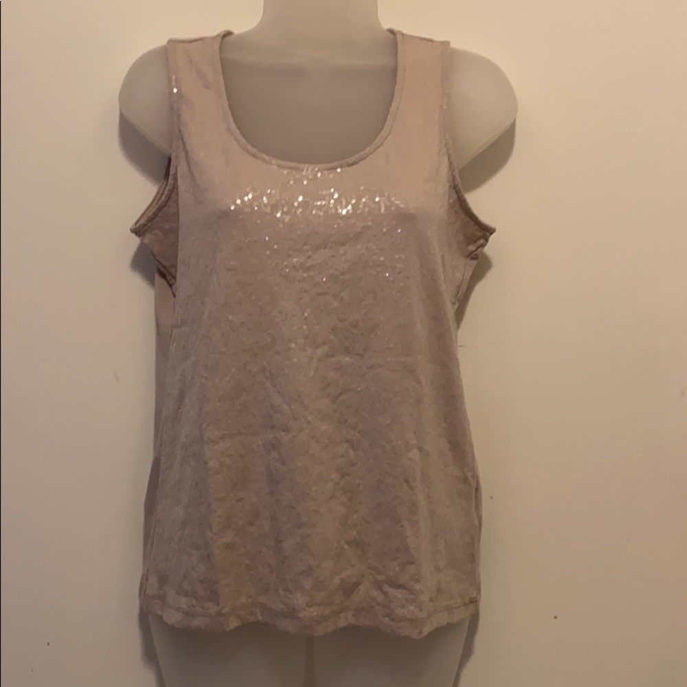 Ellen Tracy Sequin Embellished Tank Top